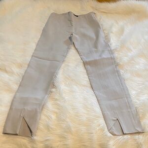 Stylish Gray Pants with Slit Hem